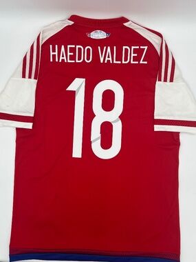 Paraguay 2015/2016 Haedo Valdez #18 Authentic adidas Jersey M Men Red White